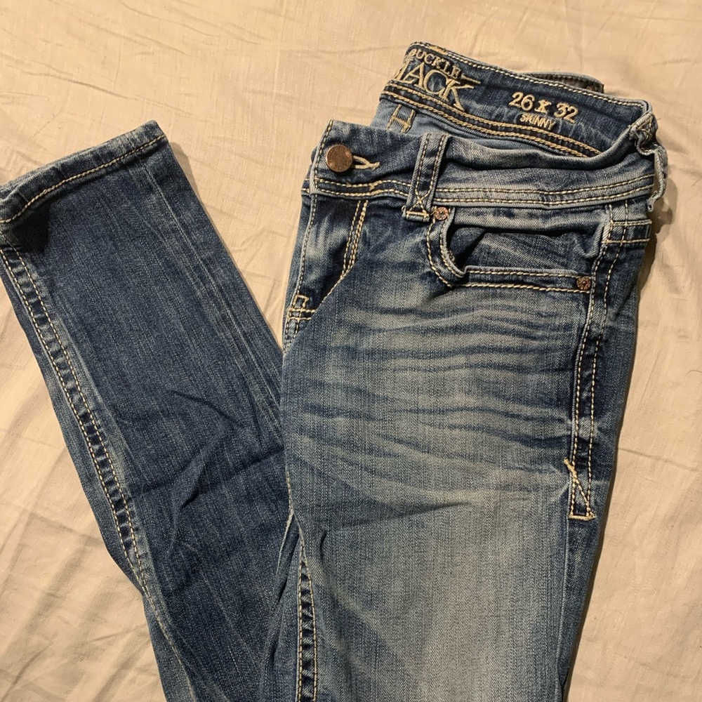 Buckle Black Skinny Jeans